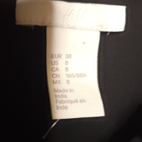 H&M Black Sheer Ruffle Neck Blouse 8 - Picture 6 of 7